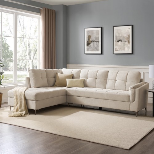 Seater beige sofa left - seater,