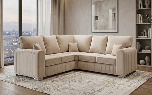 Cream plush 2c2 - plush, sofa